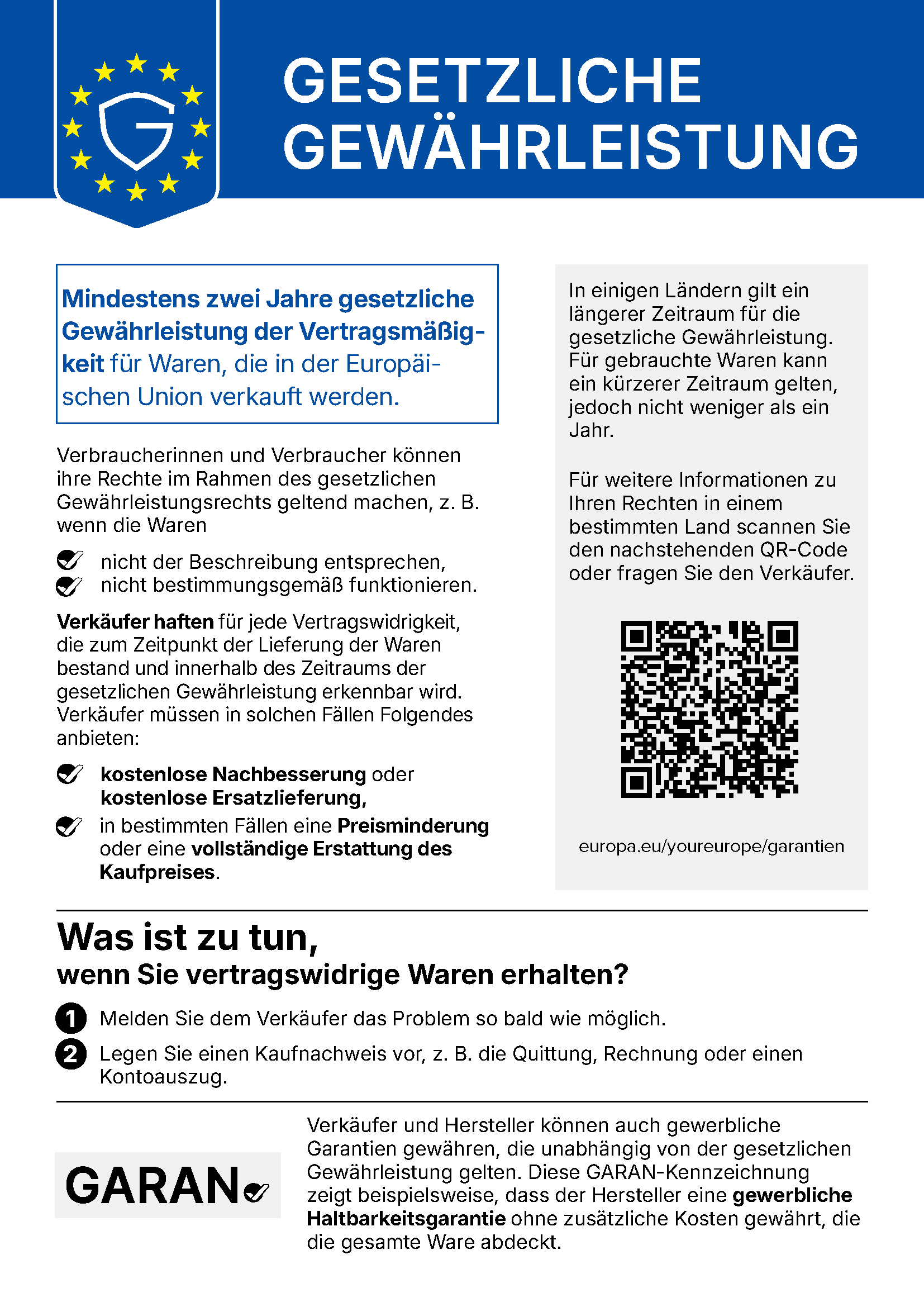 Legal Guarantee Notice (EU)